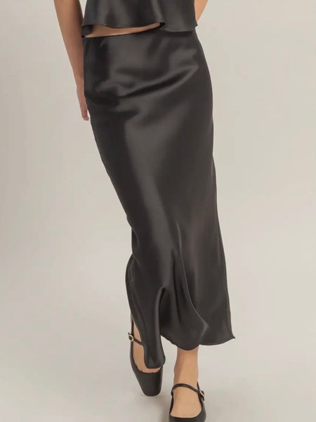 She's Cute Midi Skirt in Black