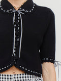 All The Right Ribbons Knit Top in Black