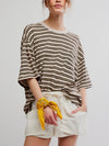 All Love Stripe Pocket Tee in Tea Combo