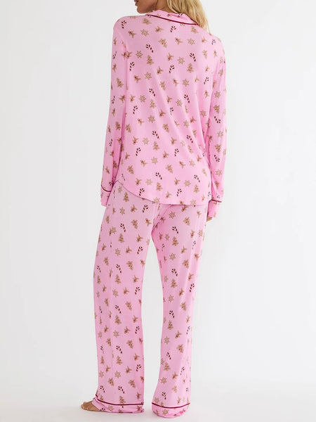 Livy & Connie PJ Set in Pink Milk & Cookies