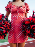 Pretty In Polka Dots Dress in Red