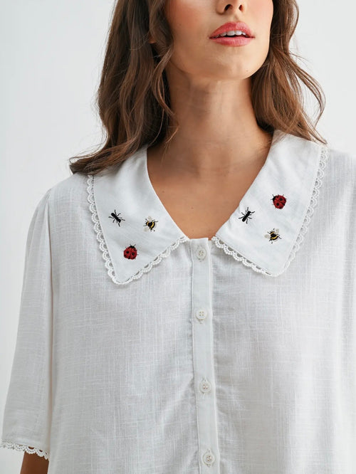 A Little Buzzed Blouse in White