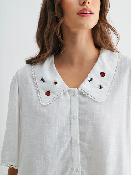 A Little Buzzed Blouse in White