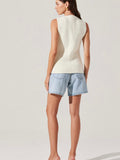 Jayce Sweater Vest in Cream