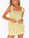 Britt Bow PJ Set in Limoncello Stripe Print