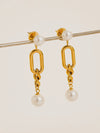 Lyrisme Pearl Drop Chain Earrings