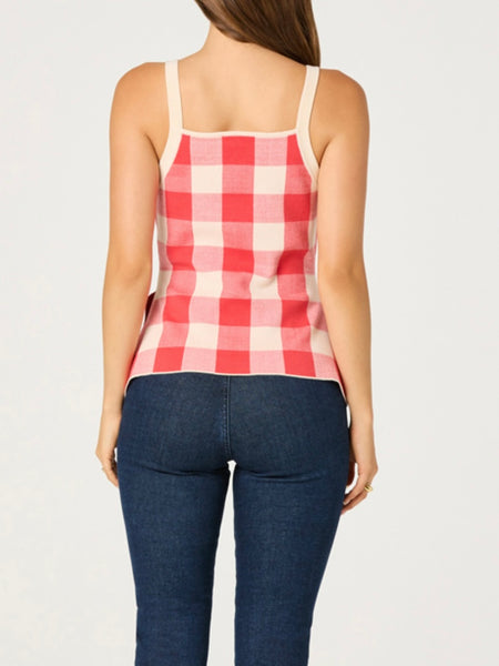 Sue Top in Red Check