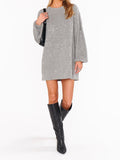 Social Sweater Dress in Silver Sequins Knit