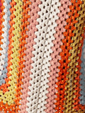 Gardenia Crochet Knit Skirt in Orange Multi