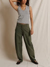 Tracy U Neck Tank in Natural & Black Stripe