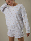 Stretched Out Sweatshirt in Doggy Print Grey