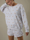 Stretched Out Sweatshirt in Doggy Print Grey