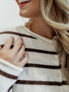 Piper Cabana Stripe Cardigan in Cream & Brown