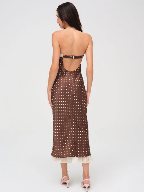 Daisy Mae Midi Dress in Chocolate