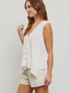 Buttoned Up Tank in White