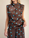 Polka Your Dot Blouse in Brown