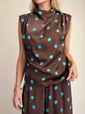 Polka Your Dot Blouse in Brown