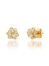 3D CZ Flower Studs