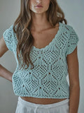 Aquamarine Approved Crochet Top in Mint