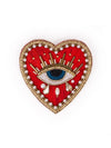 Avery Heart Eye Beaded Embroidered Brooch