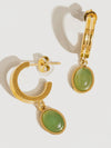 Whitnee Dainty Stone Dangle Earrings in Green