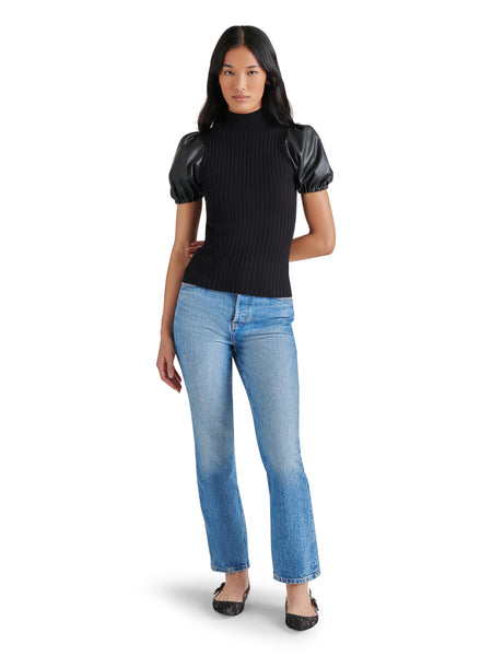 Peggy Sweater Top in Black