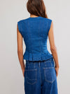 Dylan Denim Vest in Medium Blue