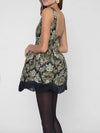 Knightley Mini Dress in Midnight Brocade