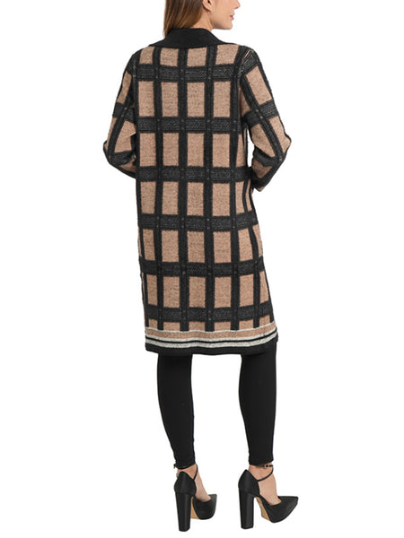 Marilyn Cardigan in Camel & Black