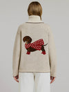 Dachshund Cardi in Off White
