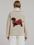 Dachshund Cardi in Off White