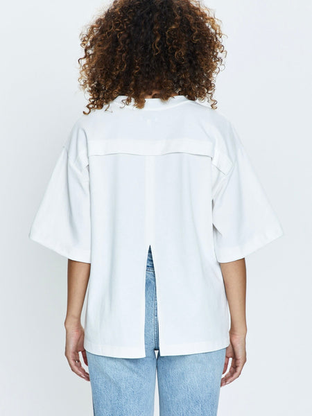 Milan Split Back Tee in Le Blanc