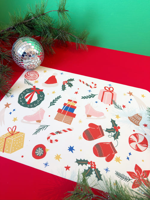 Silicone Baking Mat in Christmas Symbols