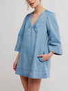 Goldie Denim Mini Dress in Celestial Blue
