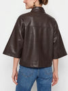 Vivianne Faux Leather Cape in Chocolate