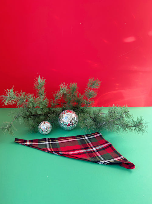 Flannel Dog Scarf in True Tartan