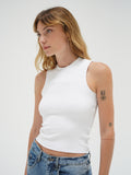 Double Layer Ribbed Tank in White