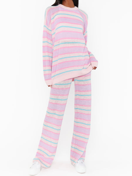 Feel Good Sweater in Cotton Candy Stripe Knit