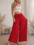 Spot The Dot Wide Leg Pants in Red