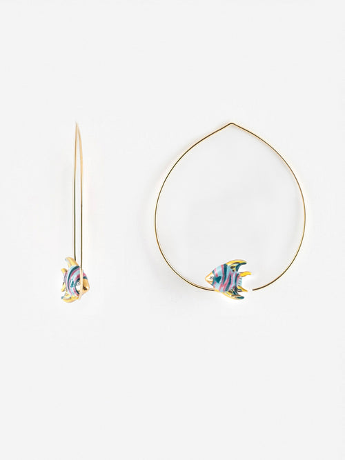 Rainbow Fish Hoop Earrings