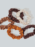 Satin Petite Scrunchies 5pc Set in Sedona