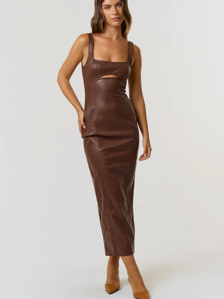 Ready Faux It Dress in Chocolate