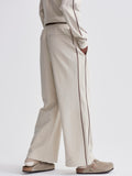 Brushed Rib Wide Leg Pant 28 in Cement Marl/Chocolate