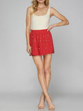 On The Nice List Pearl Skort in Red