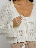 So Sweet Ribbon Cardi in Ivory