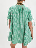 Farley Gingham Tunic in Green Combo