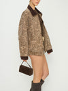 Carter Bomber Jacket in Mod Leopard Denim