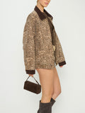 Carter Bomber Jacket in Mod Leopard Denim