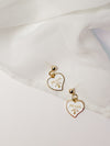 Charm White Heart Earrings