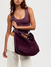 Suzie Suede Slouch Tote in Fig